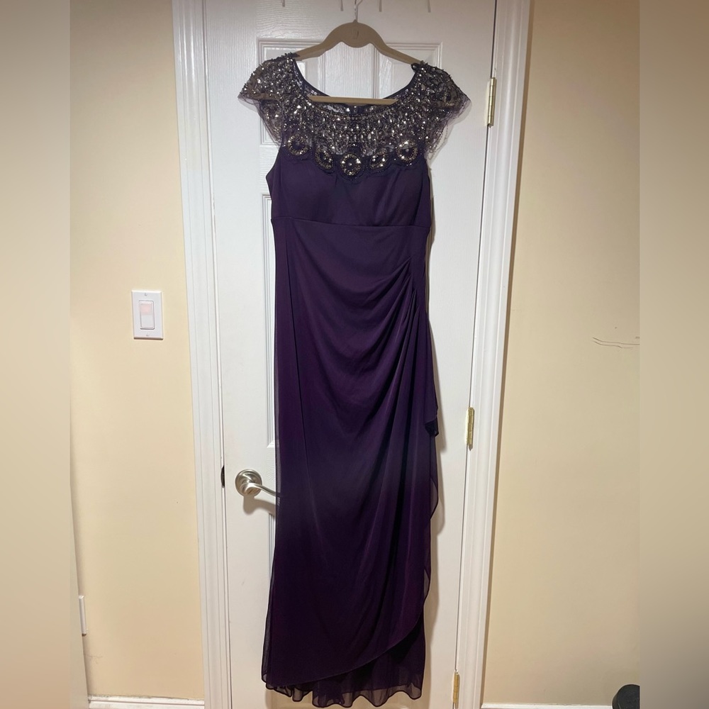 Xscape Brand Size 12 Plum Color Long Gown